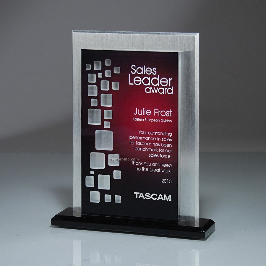 Reflective Window Tablet Award With Solid Aluminum