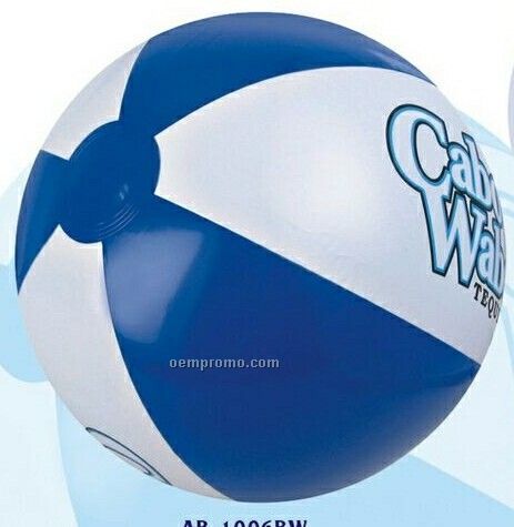 36" Blue & White Inflatable Beach Ball