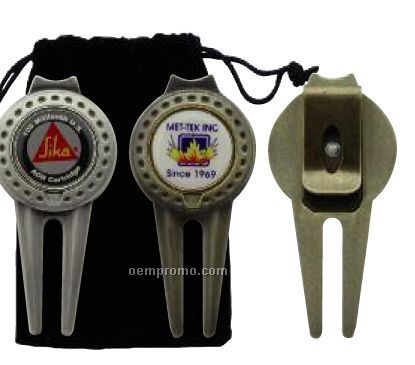 Magnetic Ball Marker/Divot Tool W/ Clip