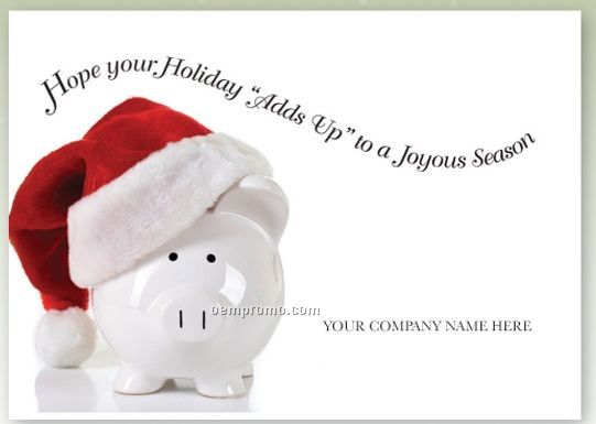 Piggy Bank Holiday Industry Specific Holiday Card W/ Lined Envelope