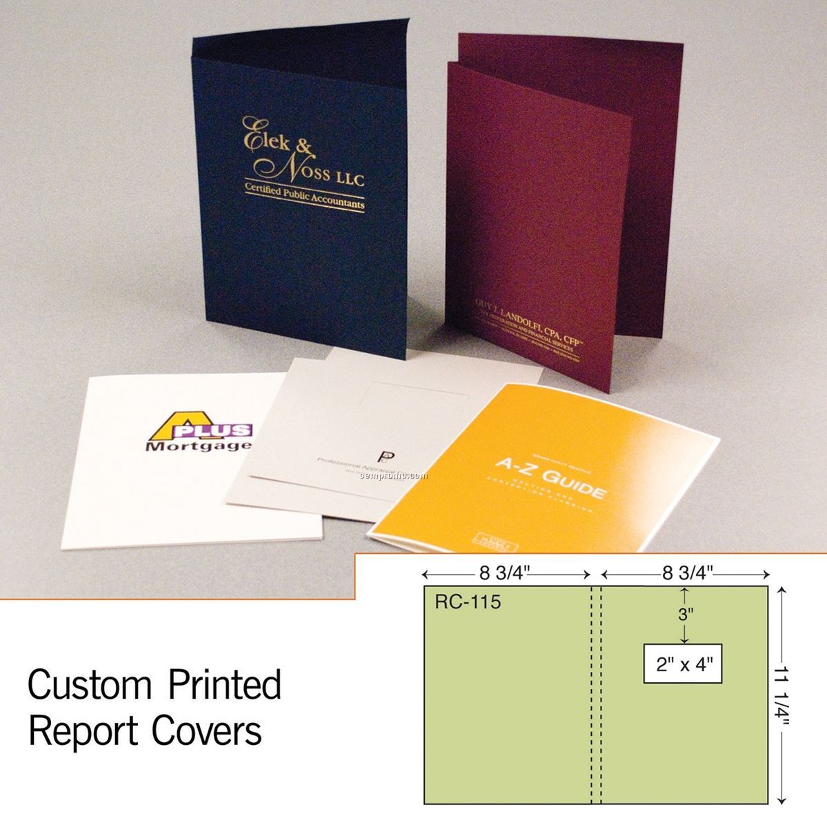 1 Part Report Cover W/ 1/2" Spine (1 Color/1 Side)