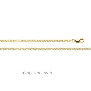 14ky 1-1/2mm Lasered Titan Gold Rope Chain 7 Inch