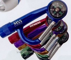 Carabiner Flashlight With Compass