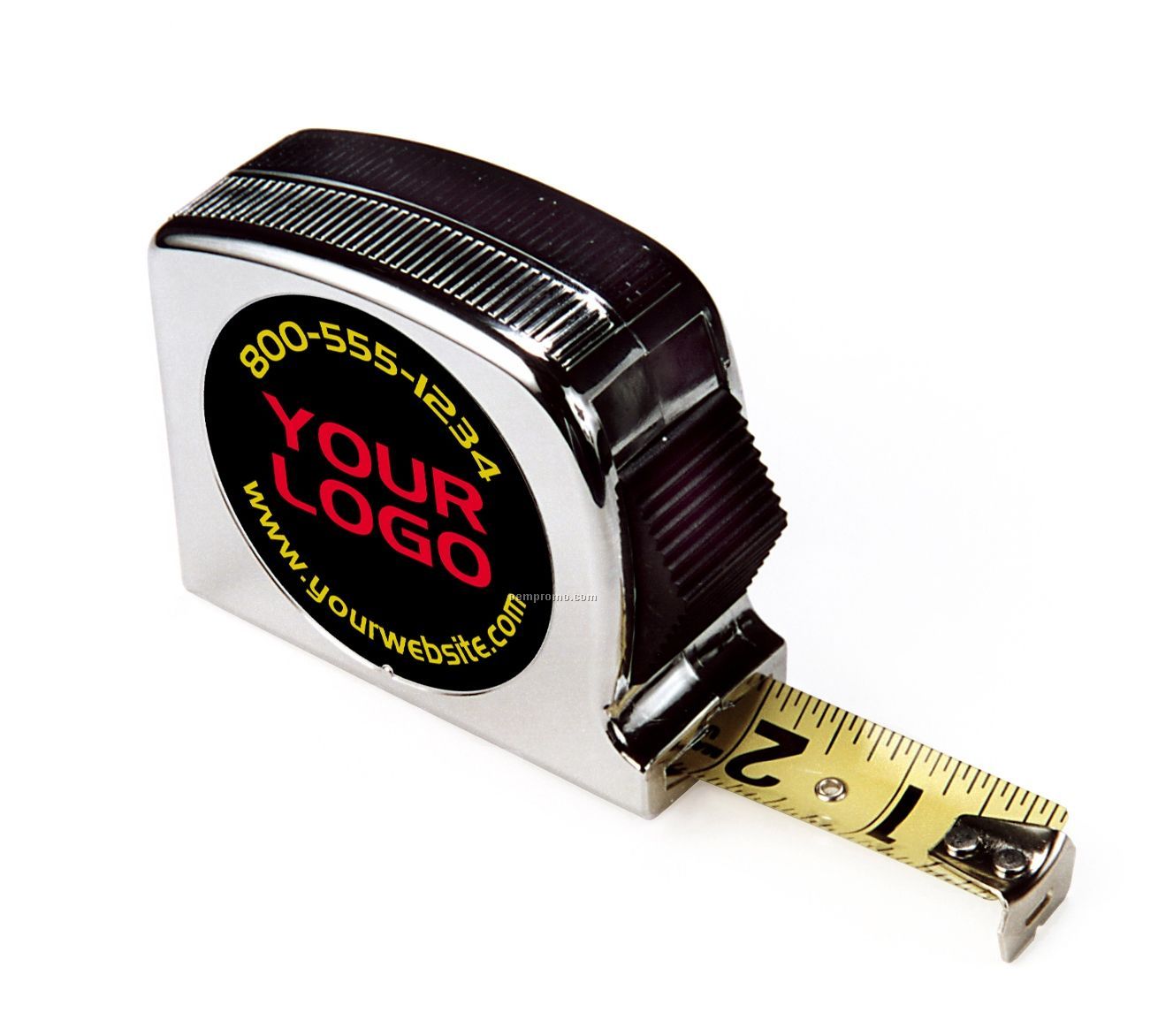 Chrome Retractable Tape Measure W/ Inch & Metric Scale (26'x1" Blade)