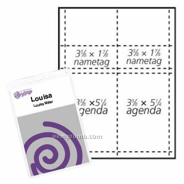 Classic Name Tag Paper Insert - 2 Color (3 5/8"X5 1/4" & 3 5/8"X1 7/8")