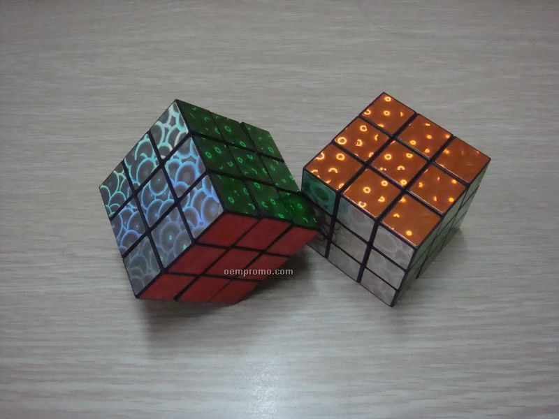 Custom Print Puzzle Cube, 2 1/8" Glitter Block With 1 Color Imprint