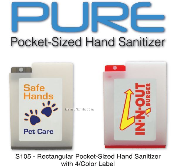 Pure Full Color Rectangular Hand Sanitizer