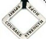 Stock Declaration Charm With 20" Cord - Spirit / Strength / Hope / Courage