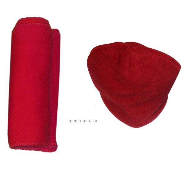 14 Oz. Eco Friendly Wicking Fleece Scarf And Hat Combo