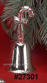 Candy Cane Bell W/ Red Ribbon