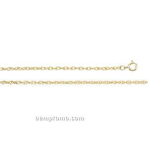 Ladies' 7" 14ky 1-1/2mm Lasered Titan Gold Rope Chain Bracelet