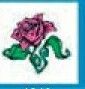 Stock Temporary Tattoo - Deep Pink Rose 4 W/ Curled Leaves (2"X2")