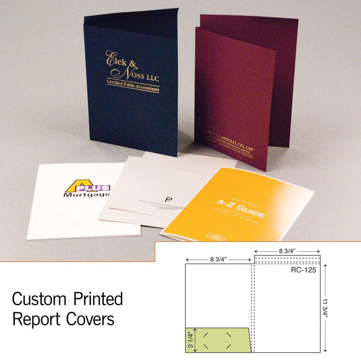 1 Part Report Cover W/ Pocket & 3/8" Spine (1 Color/1 Side)