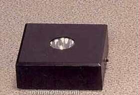 5"X5" Battery Power Square Satin Black Lighted Base