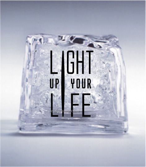 Blue Litecube Freezable Light Up Ice Cube With Logo
