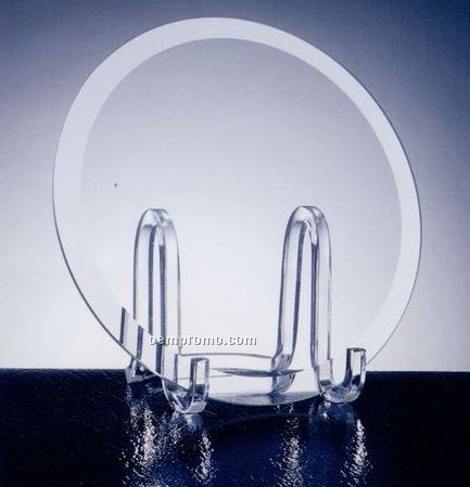 Jade Glass Beveled Circle Award Plate (6" Diameter)