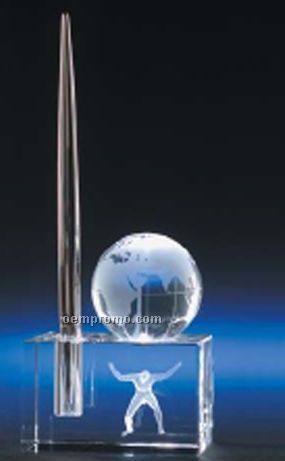 Crystal Globe Pen Holder