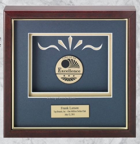 Professional Gallery Award Plaques W/ Rosewood Finish & Gold Highlight