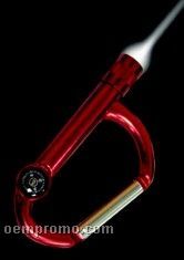 Red Metal Flashlight With Carabiner