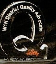 Acrylic Paperweight Up To 12 Square Inches / Letter Q