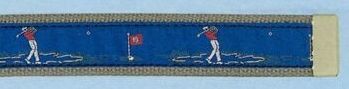 Embroidered Pattern Belt With Adjustable Leather Tip (Golfer)