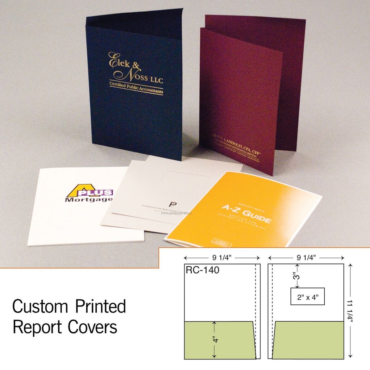 2 Part Report Cover W/ Double Pocket (1 Color/1 Side)