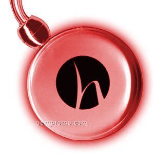 Blinking Circle Light Up Pendant Necklace W/ Red LED