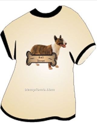 Bull Terrier Dog T Shirt Acrylic Coaster W/ Felt Back