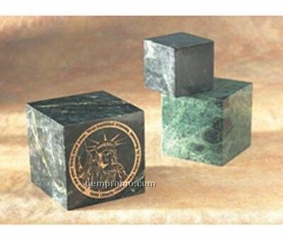 Green Marble Cube - Medium (3.5")