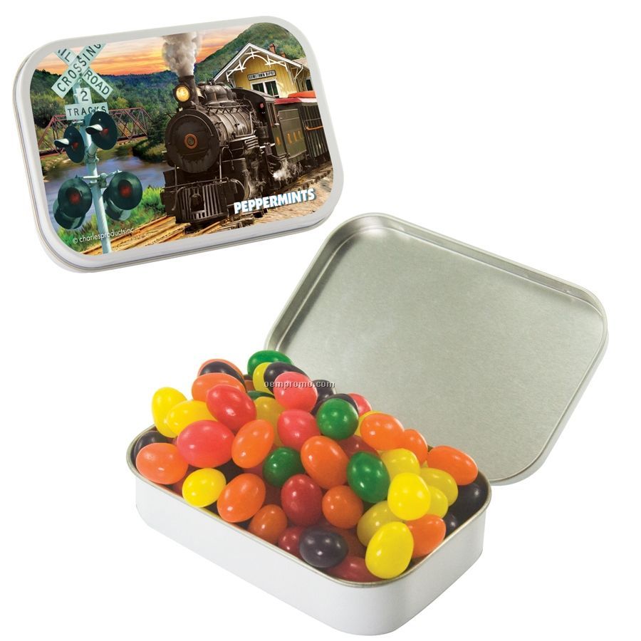 Large White Mint Tin With Jelly Bean