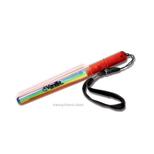 Red Light Up Glitter Wand W/ Red, Green & Blue LED