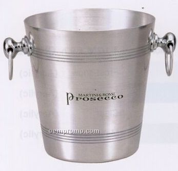 Silver Bouquet Aluminum Wine Ice Bucket With 2 Loop Handles