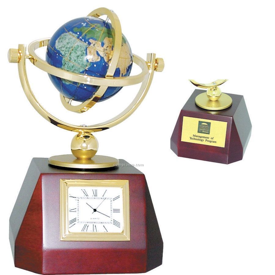 Gemstone World Globe Clock