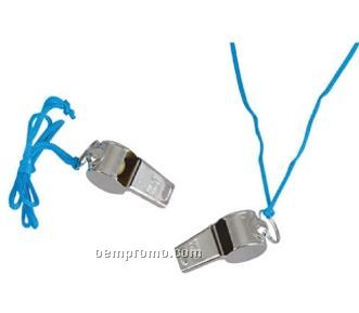 Metal Whistle With Neck Cord