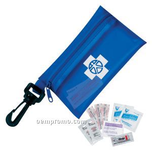 Traveler's Emergency Aid Kit # 2 W/ Translucent Vinyl Zipper Pouch
