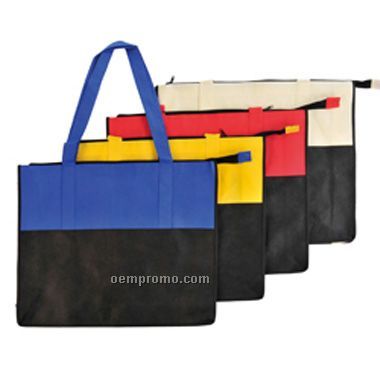 Two Tone Polypropylene Zippered Tote