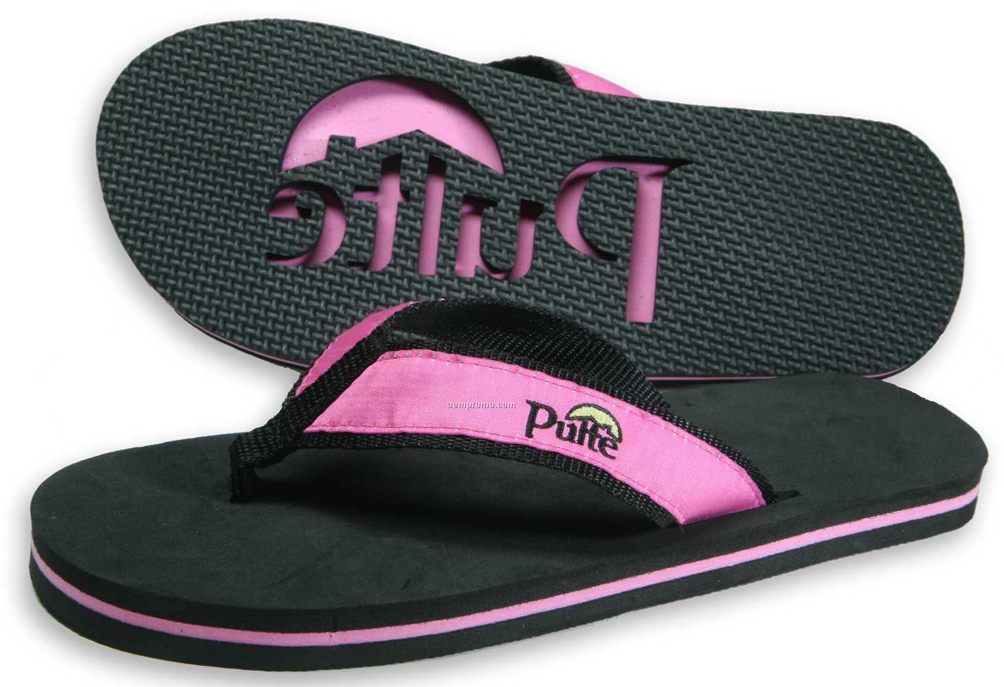 Collegiate Surf Style Flip Flop With All-fabric Straps