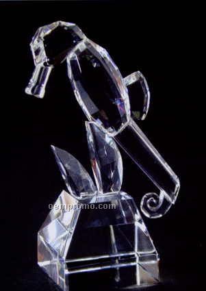 Optic Crystal Seahorse Figurine