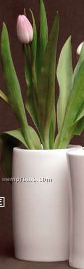 Concavo Porcelain Convex Vase - 7-1/4"