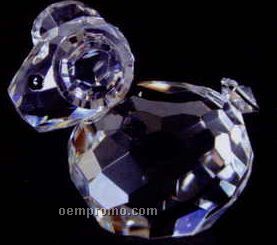 Optic Crystal Sheep Figurine W/ Ram Horn