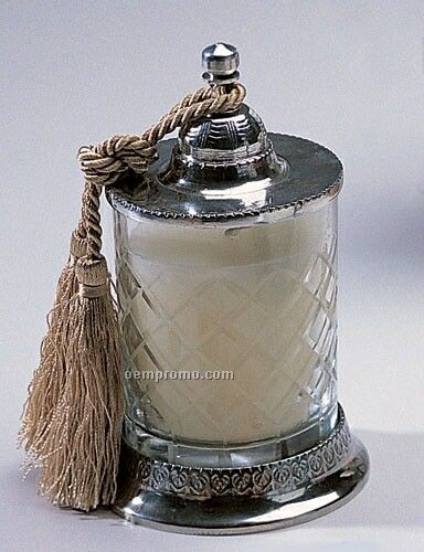 Vanilla Scented Covered Candle Jar W/ Tassel