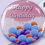 1-1/2" Stock Buttons (Happy Birthday)(Pink)