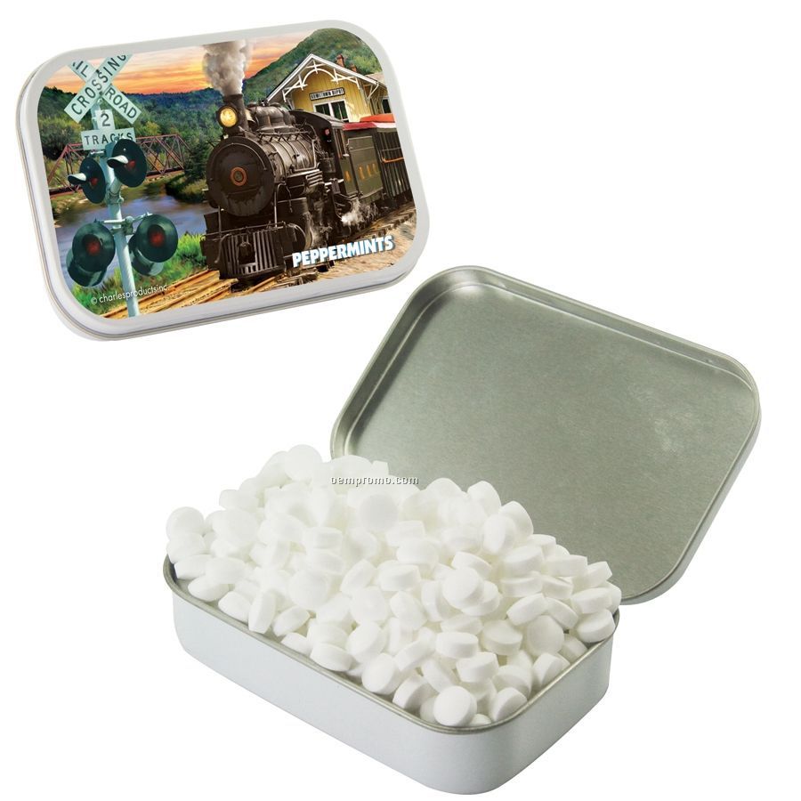 Large White Mint Tin With Sugar-free Mints