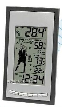 Weather Plus Rectangle Wireless Temperature Station W/ 15 Forecast Icon