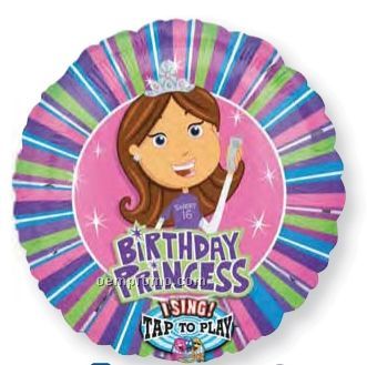 28" Singing Sweet 16 Princess Happy Birthday Balloon