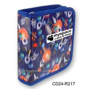 3d Lenticular CD Wallet/ Case With Blue Trim -24 Cd's (Space )