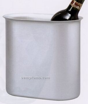 Aluminum 2 Bottle Oval Wine Ice Bucket W/ Fluted Rim