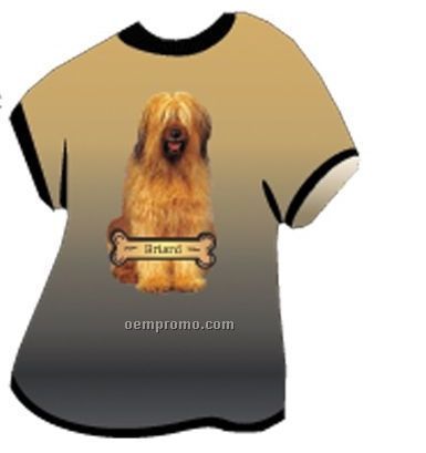 Briard Dog T Shirt Acrylic Coaster W/ Felt Back