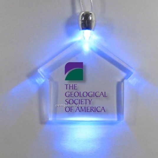 House Light Up Pendant Necklace W/ Blue LED