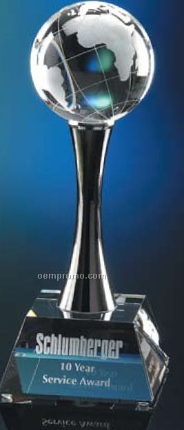 Optimaxx 10" Globe Award On Curved Column W/ Base
